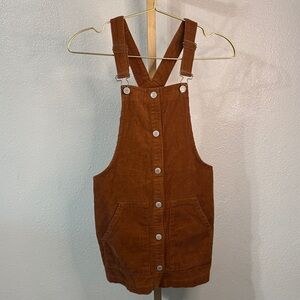Vanilla Star- Girls Brown Corduroy Overall Dress- size 10